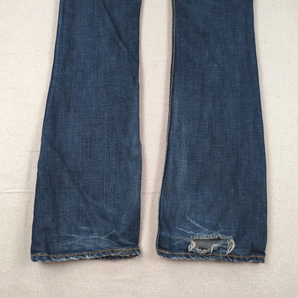 1921 Jeans Womens 28 Blue Surplus Flare Distressed Faded Boho - Picture 15 of 16